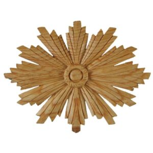 Large Art Deco Style Carved Wooden Sunburst