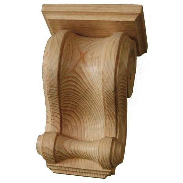 13-Inch Rustic Solid Hardwood Corbel Bracket - Unfinished Wood Support For Shelves & Countertops