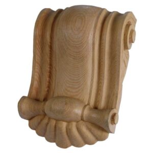 Pine corbel with scrolled sides and a scroll and fan at its base. Add distinctive details to your interior design with corbel brackets.