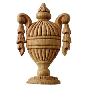 Pine wood carved urn in the Greek style.